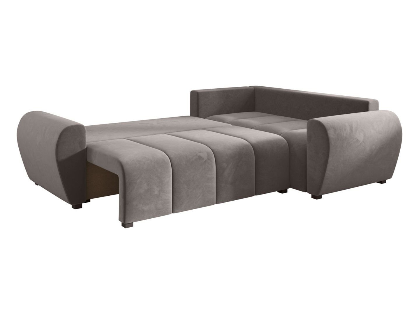 Molisa right corner sofa, extendable with storage box, velvet gray - Image 7