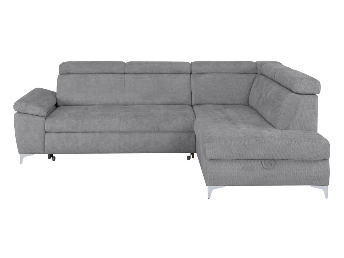 Right corner sofa RAUL, extendable with storage box, gray - Image 4
