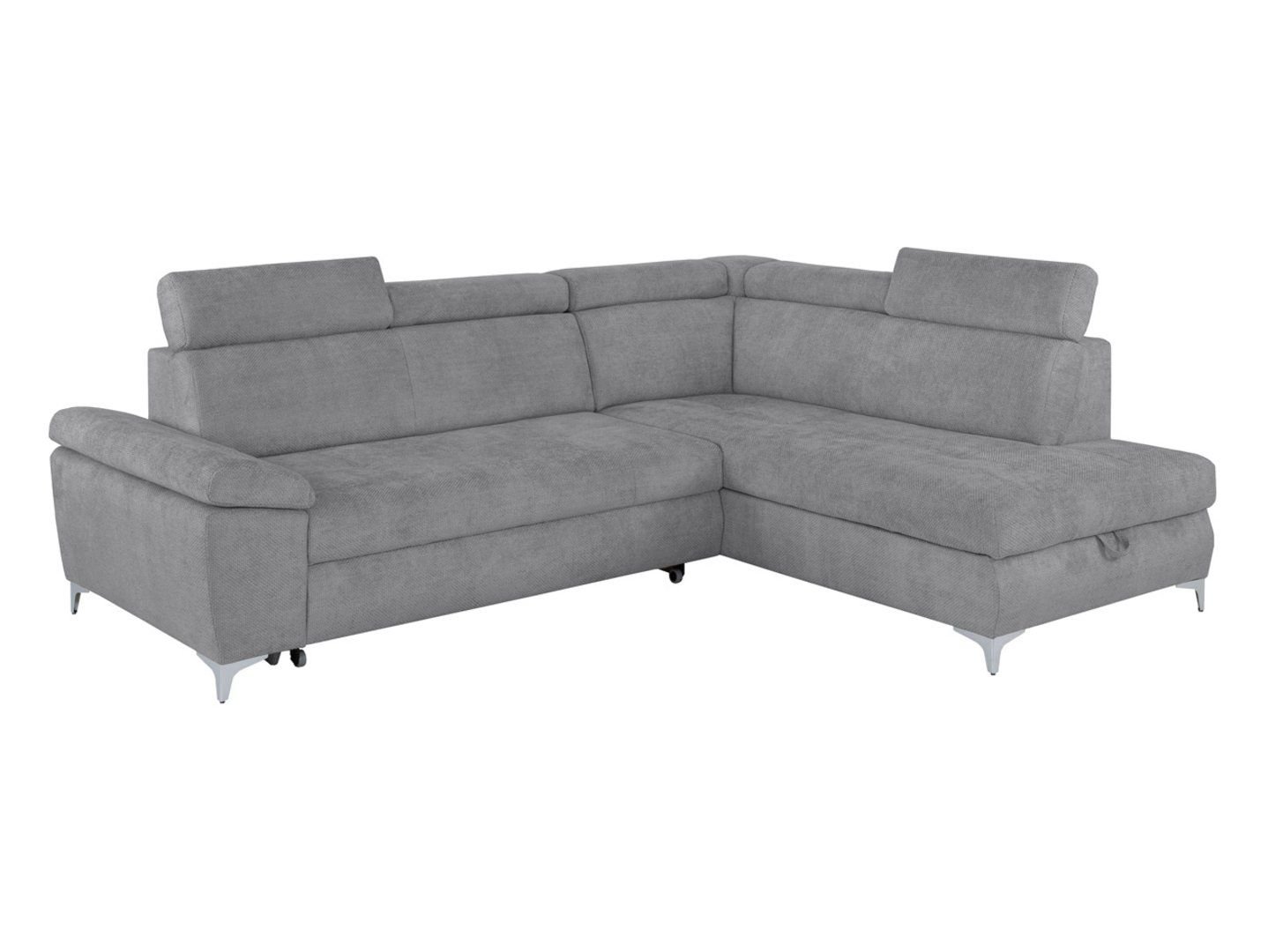 Right corner sofa RAUL, extendable with storage box, gray - Image 5