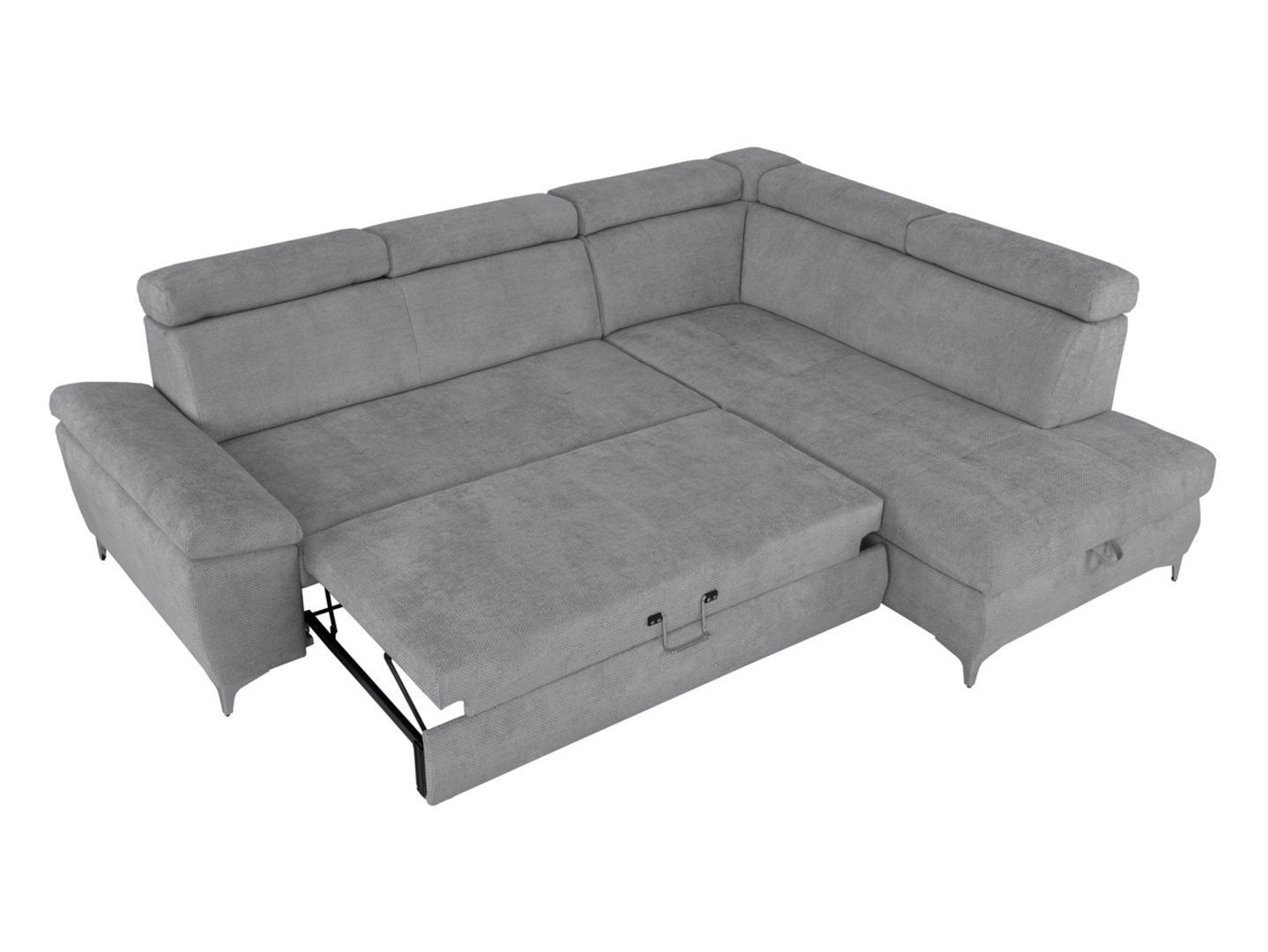 Right corner sofa RAUL, extendable with storage box, gray - Image 6