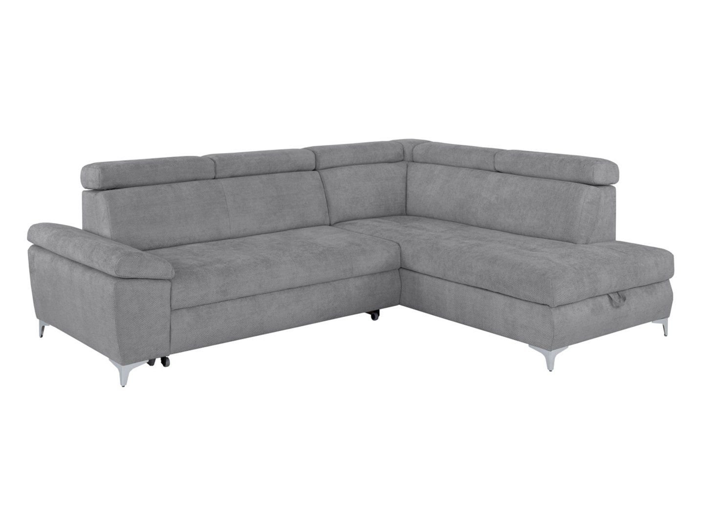 Right corner sofa RAUL, extendable with storage box, gray - Image 2