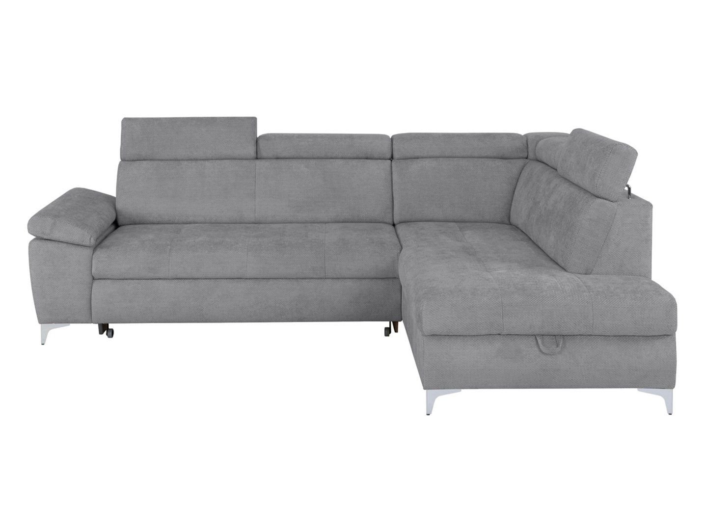Right corner sofa RAUL, extendable with storage box, gray - Image 3
