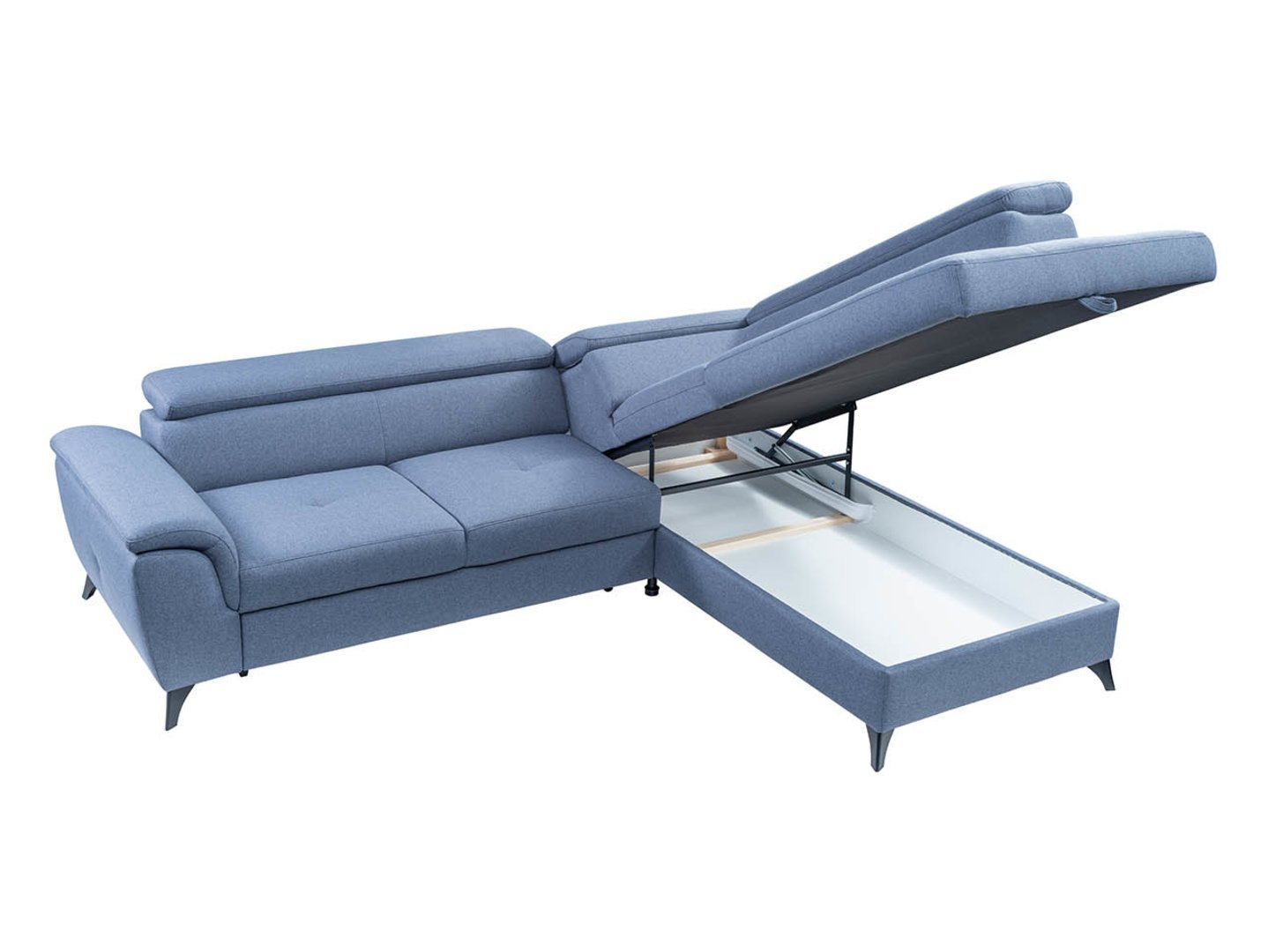 Right-hand folding corner sofa with dish Aldeia Barell 74 blue - Image 4
