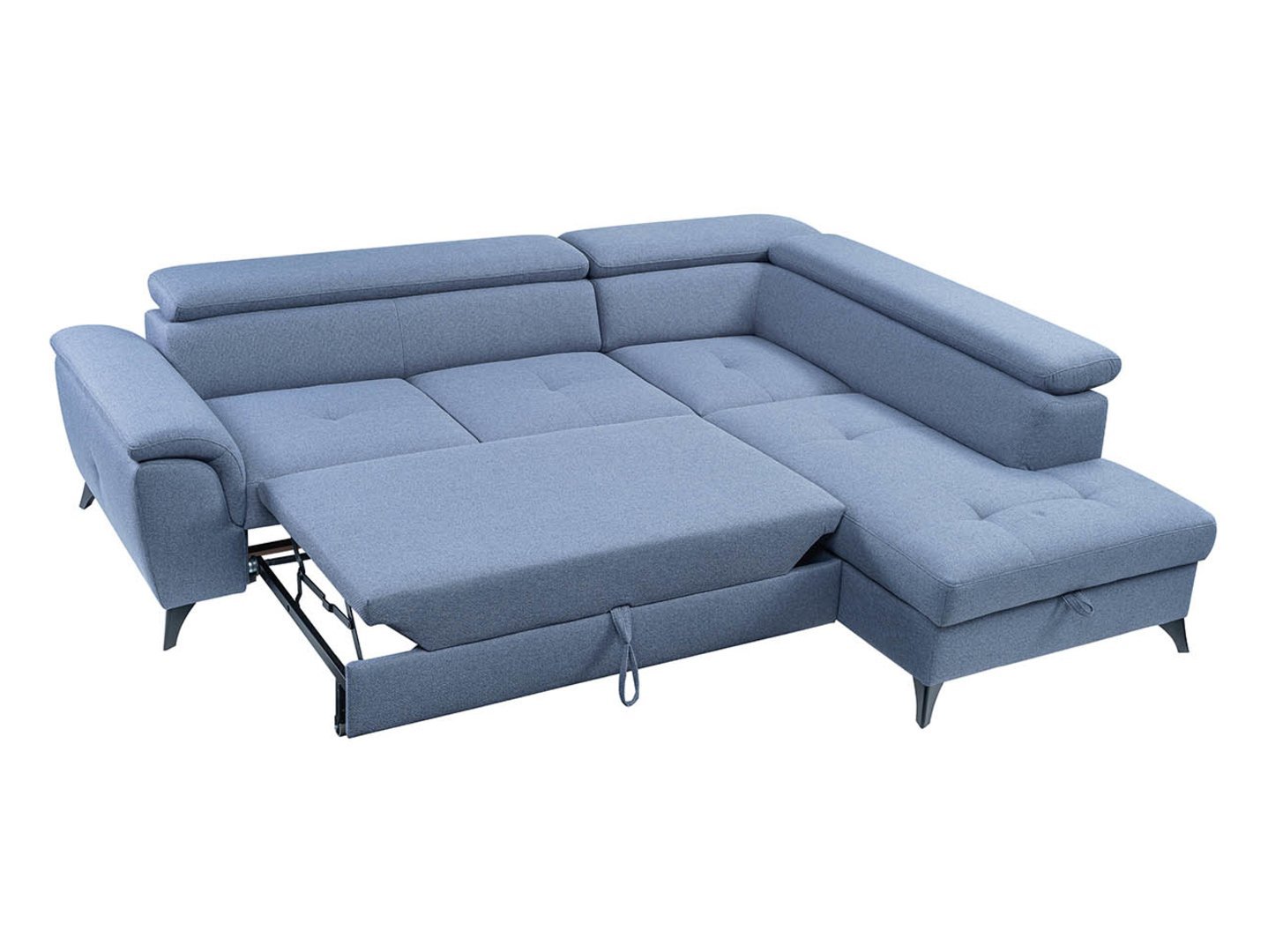 Right-hand folding corner sofa with dish Aldeia Barell 74 blue