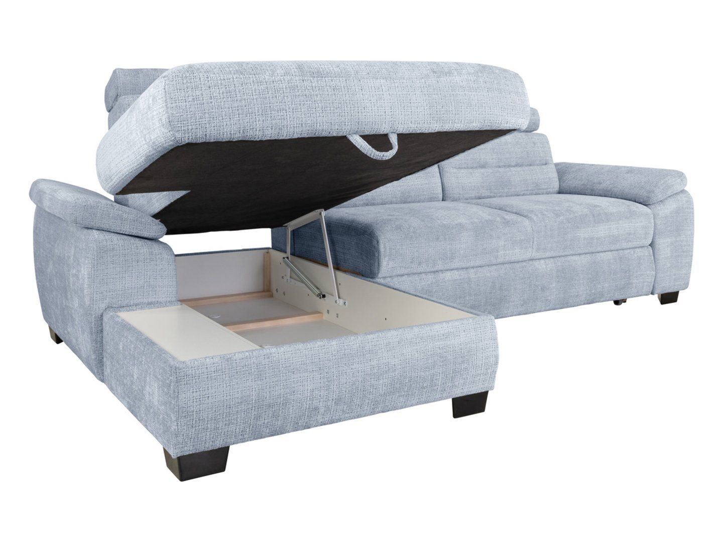 Left-hand pull-out corner sofa with storage compartment AGUDA, blue - Image 7
