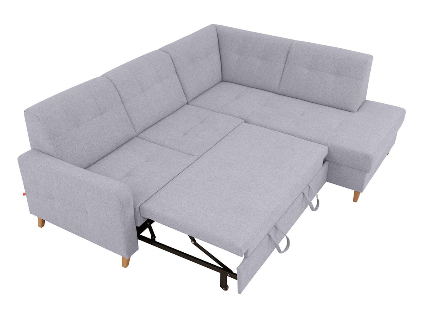 Right-hand fold-out corner sofa with storage LARS gray - Image 6