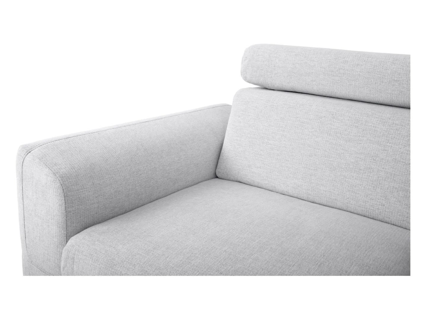 Evia universal corner sofa with sleeping function, storage box and adjustable headrests, light gray - Image 2