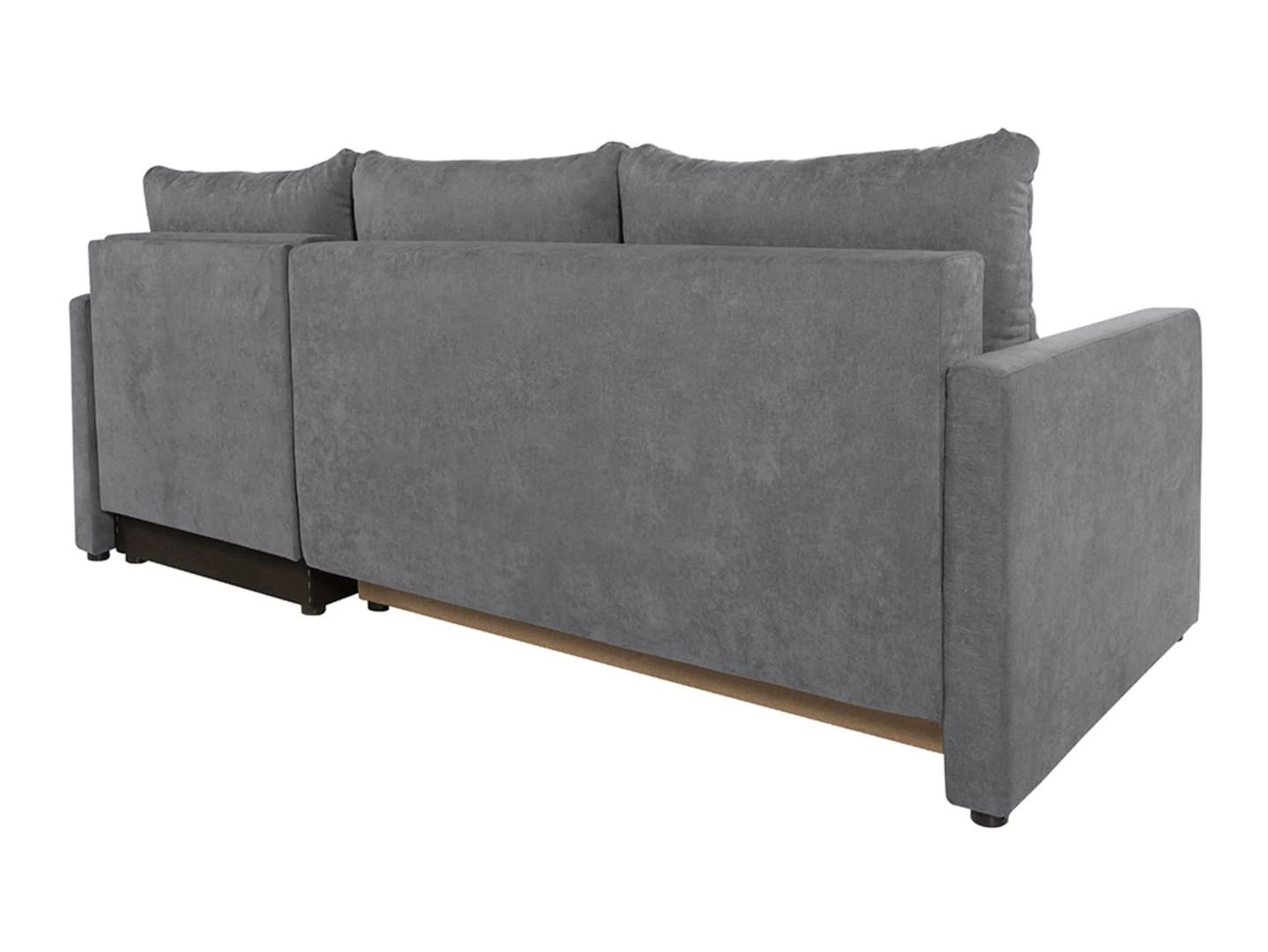 Imros universal folding corner sofa with storage compartment, gray