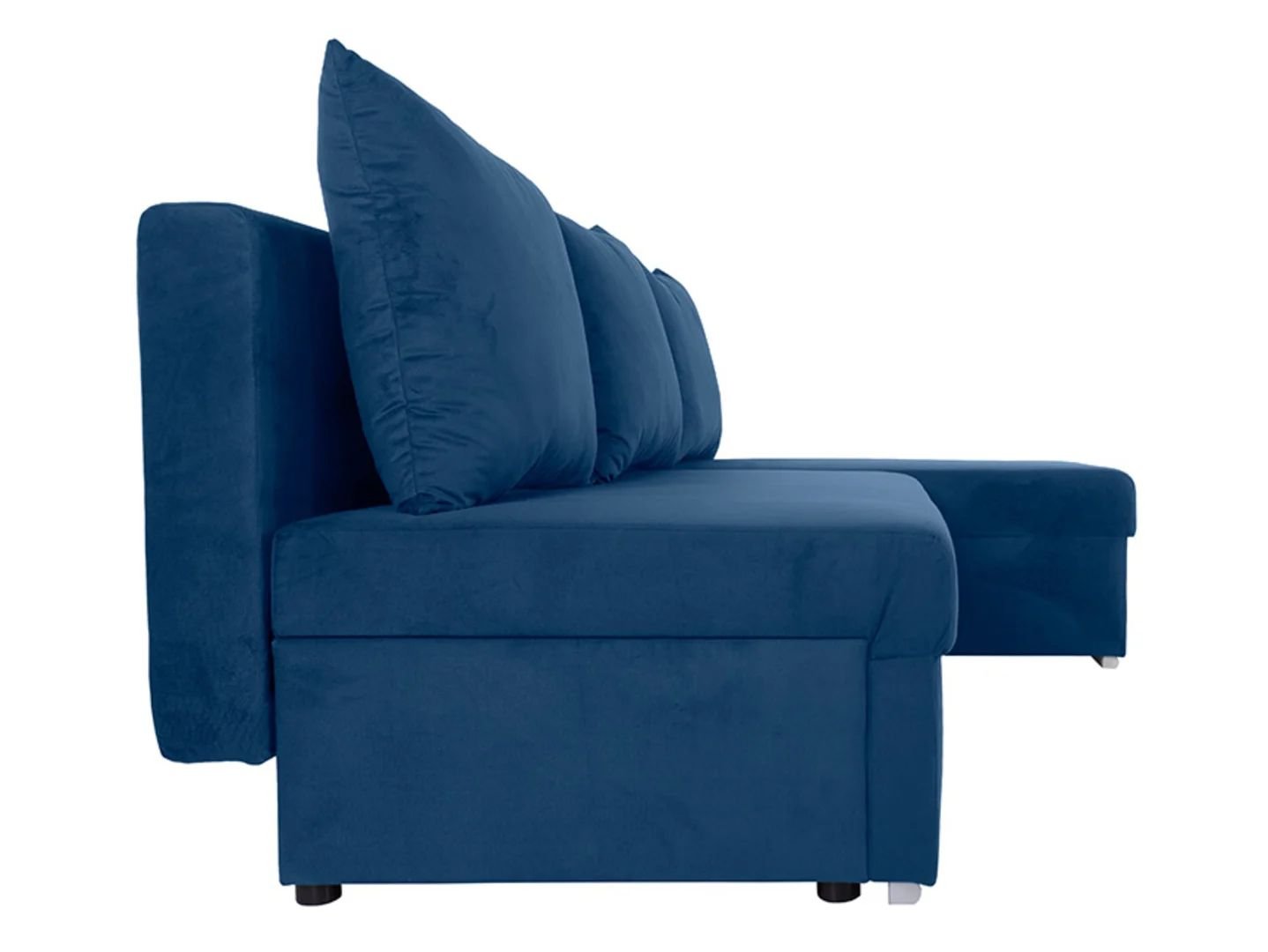 Laro universal folding corner sofa with storage compartment, dark blue