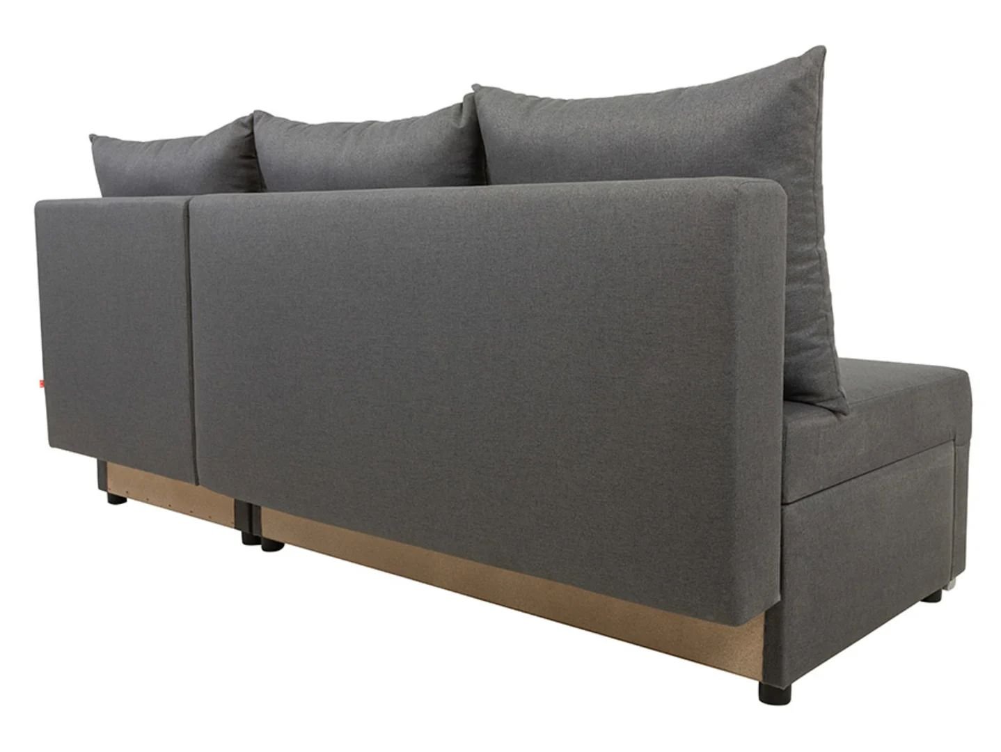 Laro universal folding corner sofa with dark gray storage box