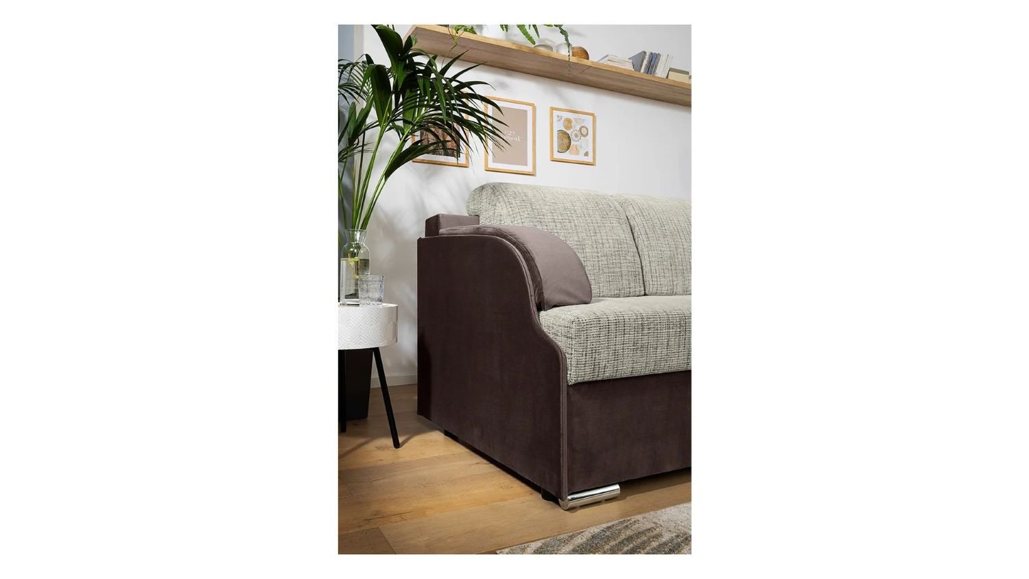 Merin universal corner sofa with sleeping function and 2 sideboards, brown - Image 2