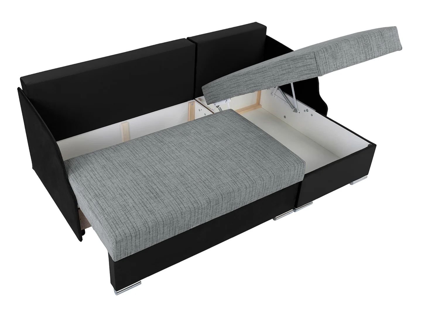 Merin universal corner sofa with sleeping function and 2 sideboards, gray - Image 4
