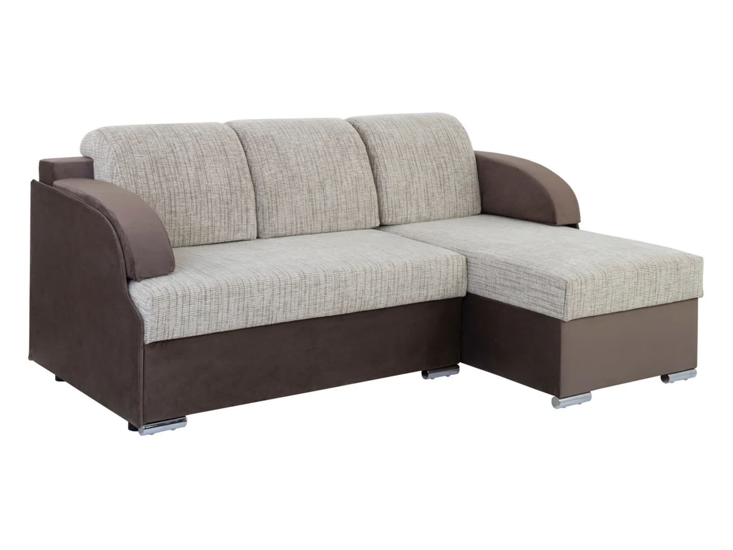 Merin universal corner sofa with sleeping function and 2 sideboards, brown - Image 5