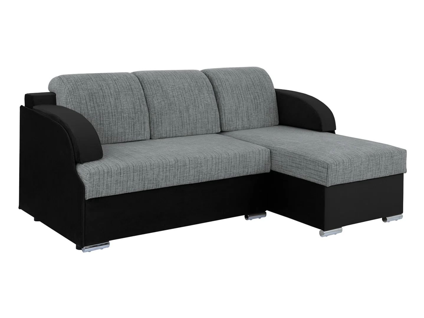 Merin universal corner sofa with sleeping function and 2 sideboards, gray