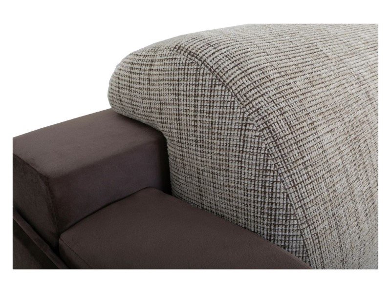 Merin universal corner sofa with sleeping function and 2 sideboards, brown