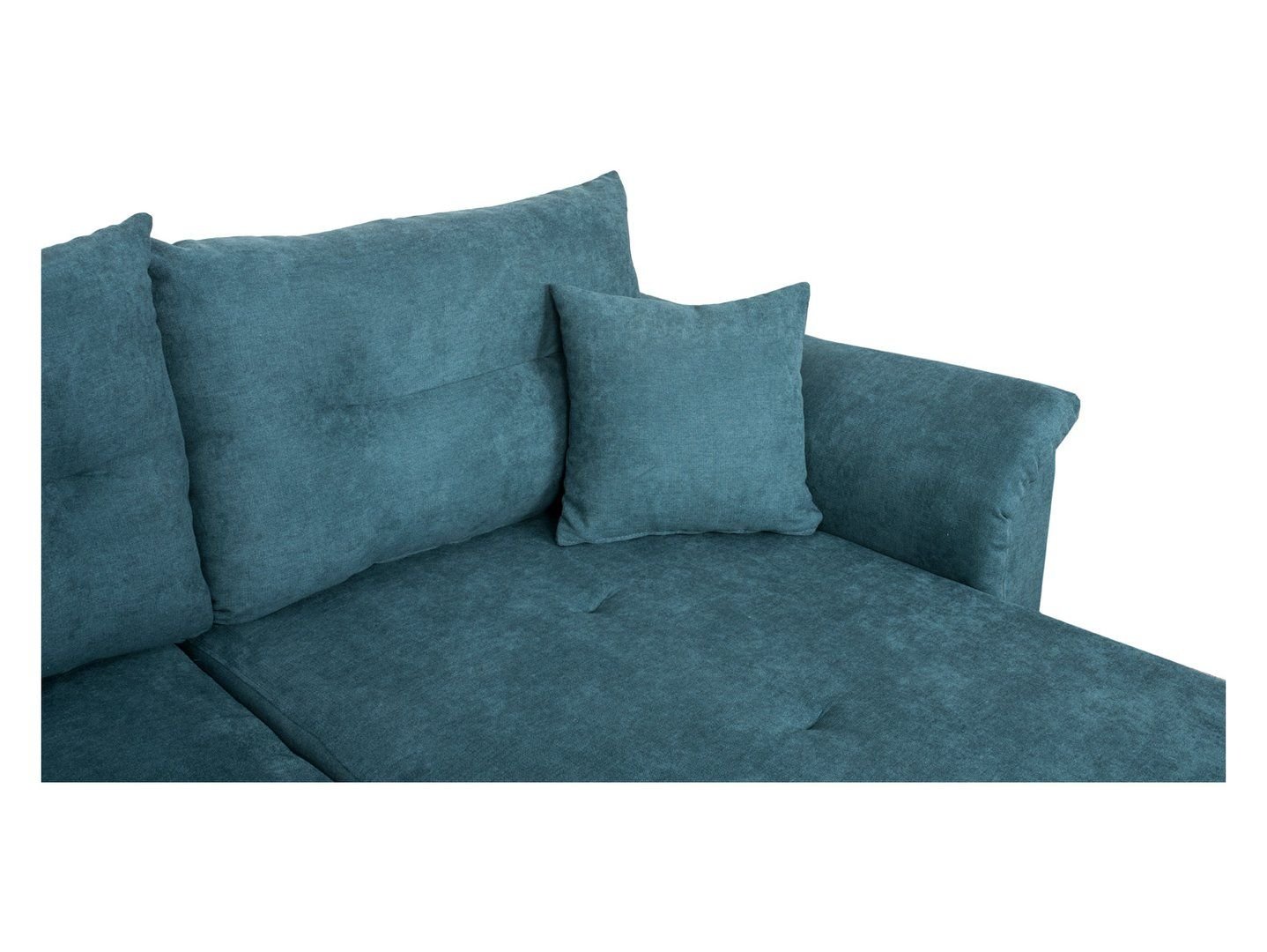 Universal fold-out corner sofa with a container CATANIA turquoise - Image 2