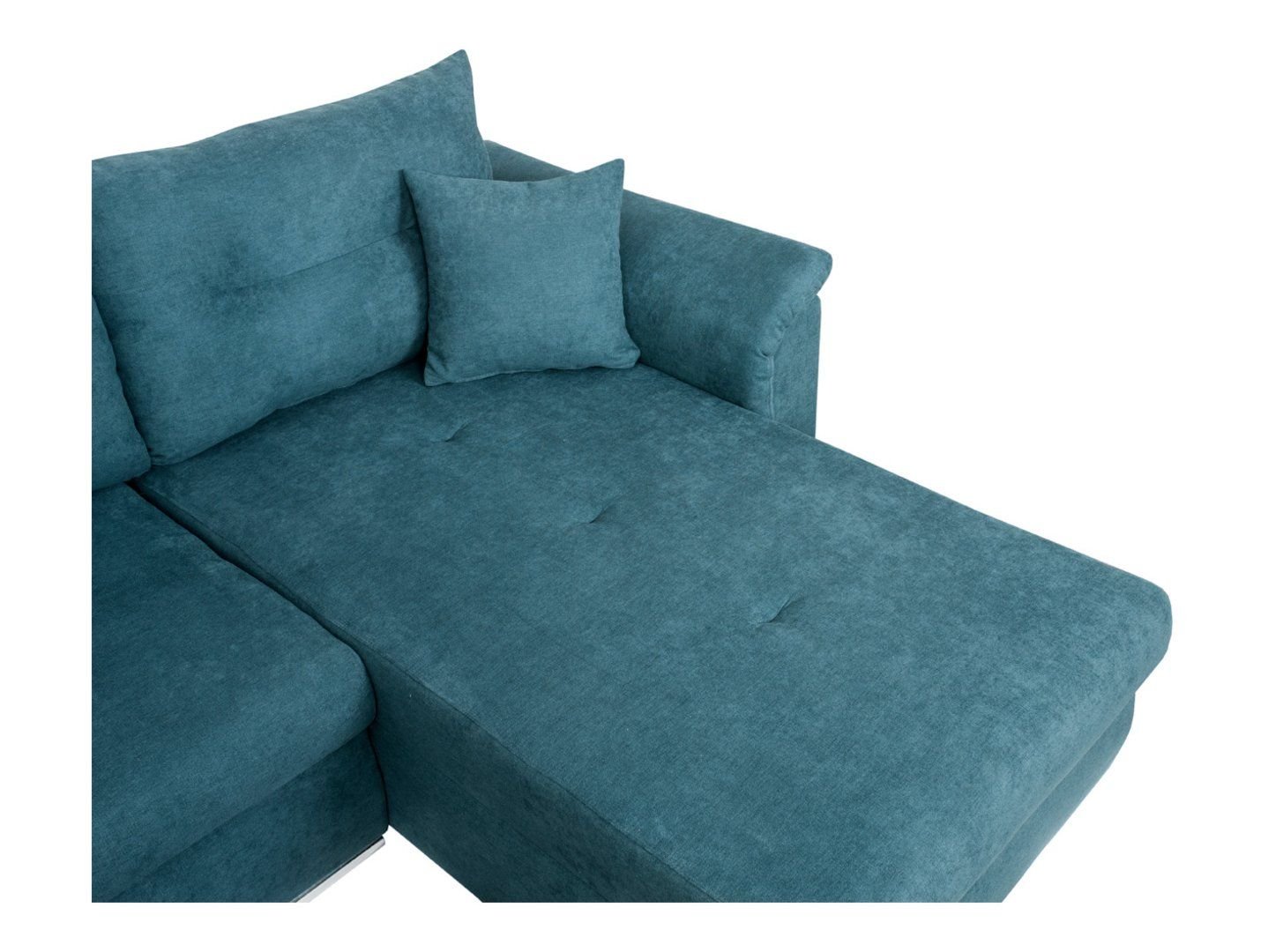 Universal fold-out corner sofa with a container CATANIA turquoise - Image 3