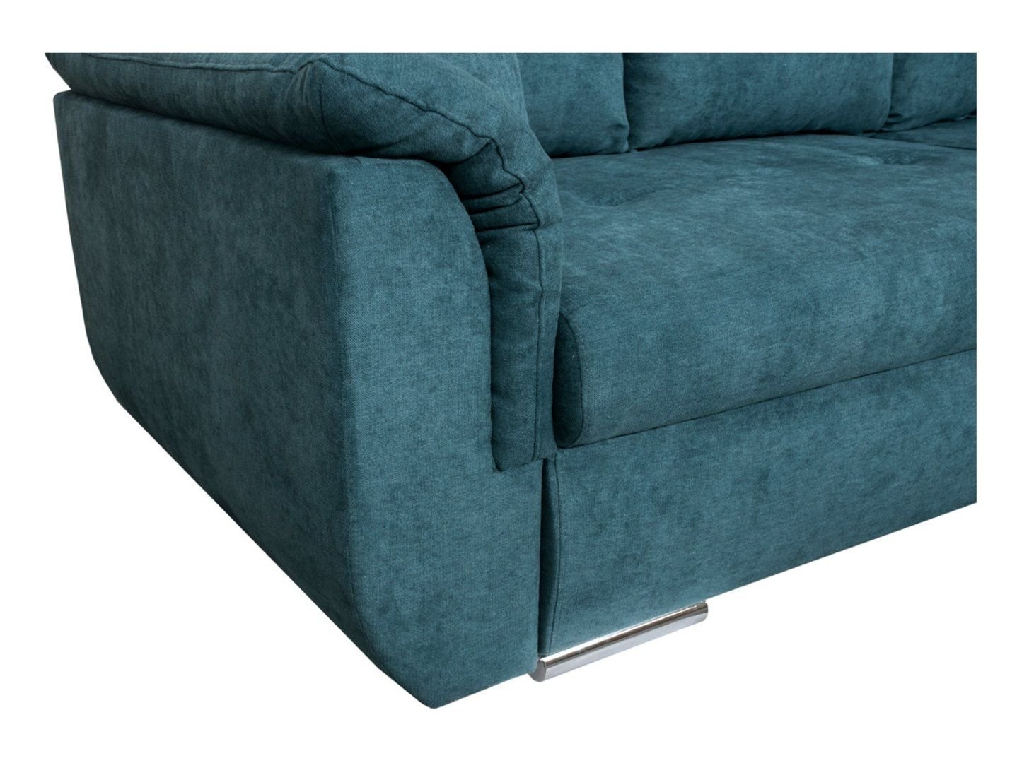 Universal fold-out corner sofa with a container CATANIA turquoise - Image 4