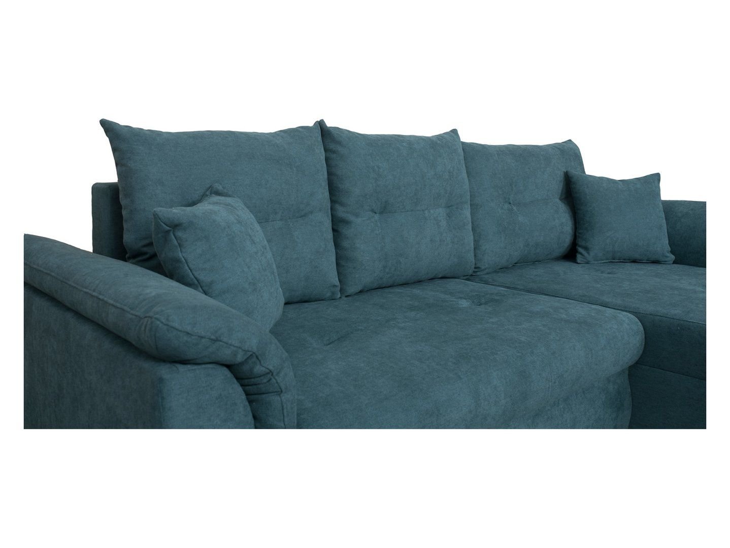 Universal fold-out corner sofa with a container CATANIA turquoise