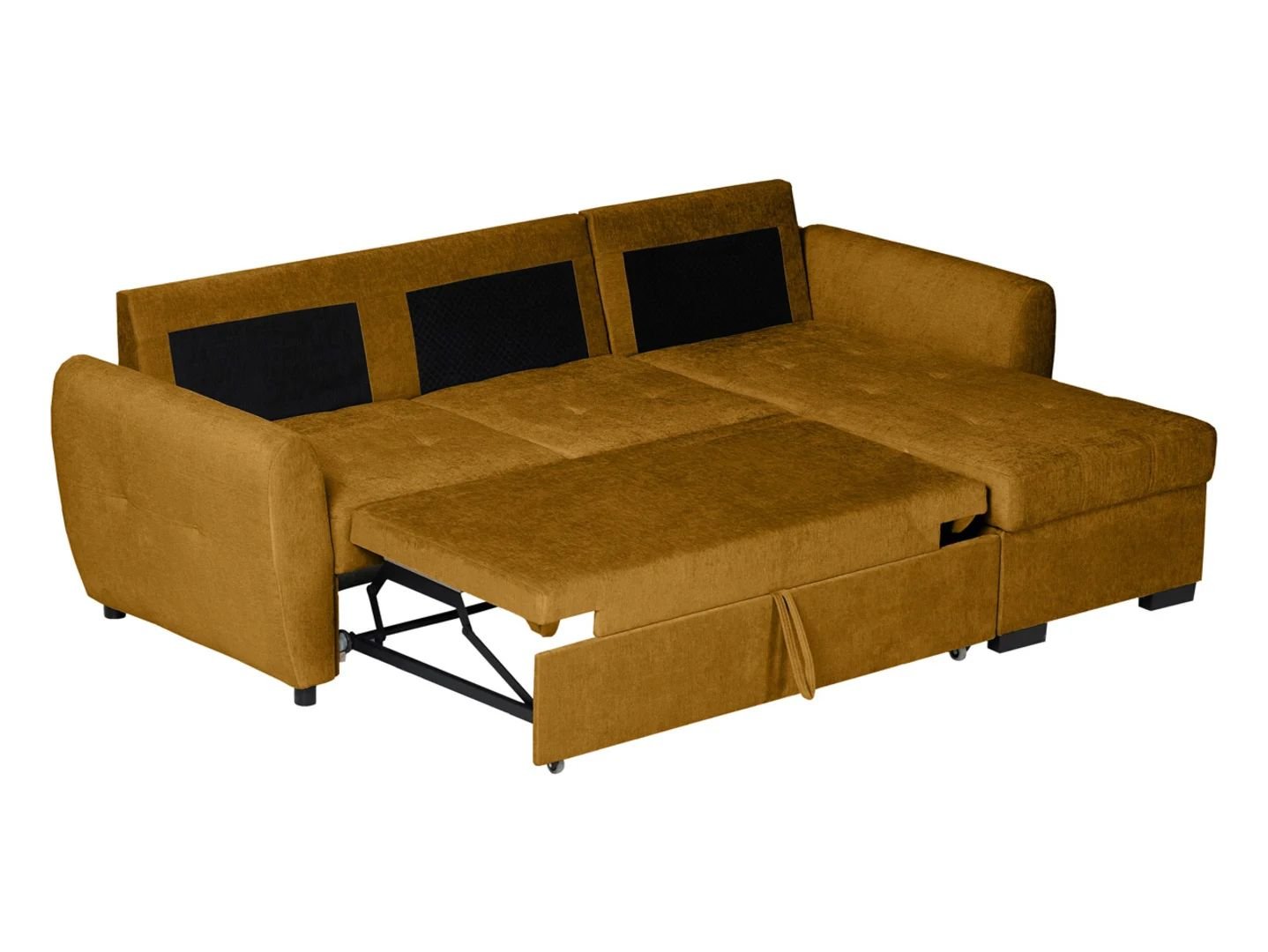 Simba universal corner sofa, extendable, with storage compartment, yellow - Image 7