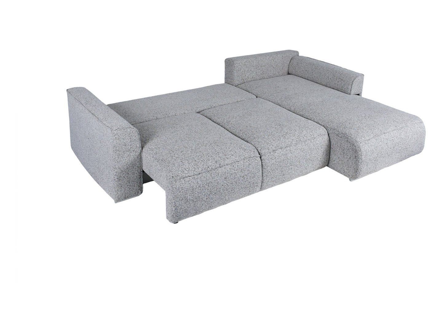 Universal corner sofa with sleeping function and storage box KAMI, light gray - Image 6