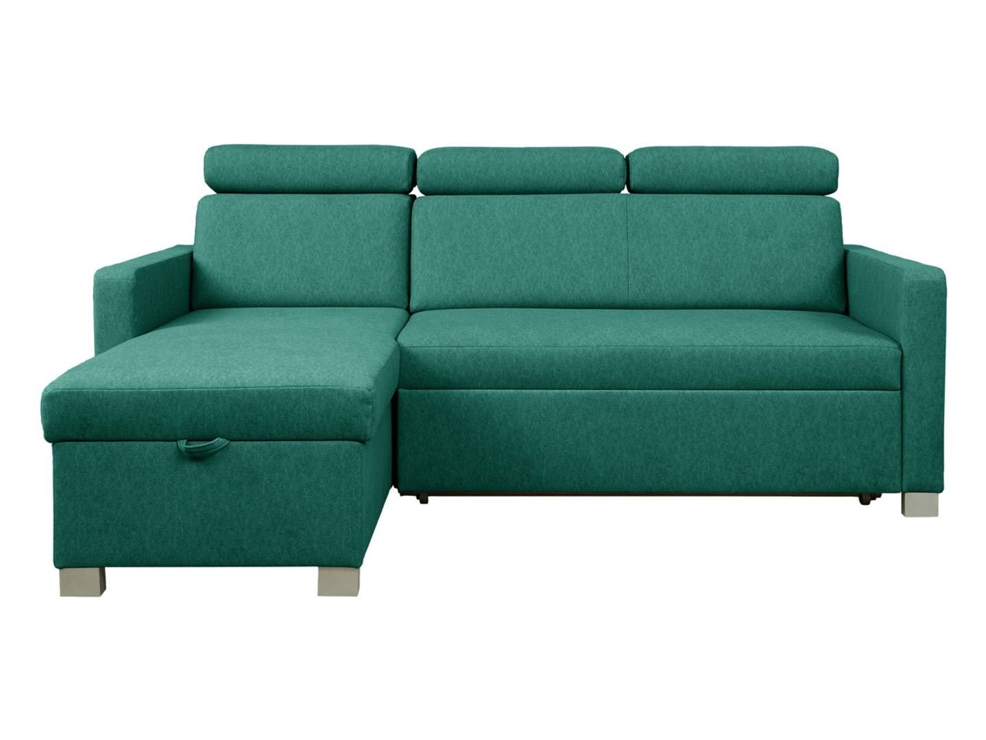 Universal corner sofa with sleeping function and storage compartment BRICO velvet green - Image 3