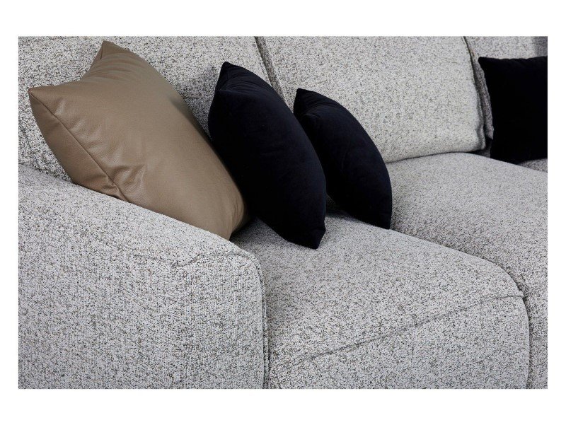 Universal corner sofa with sleeping function and storage box KAMI, light gray