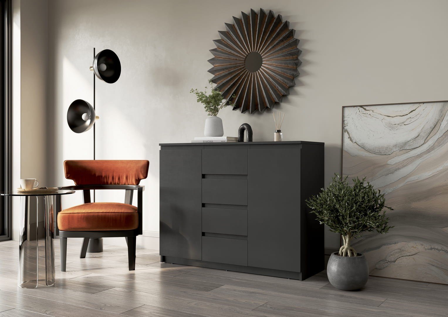 IDEA ID-04 chest of drawers, black - Image 2