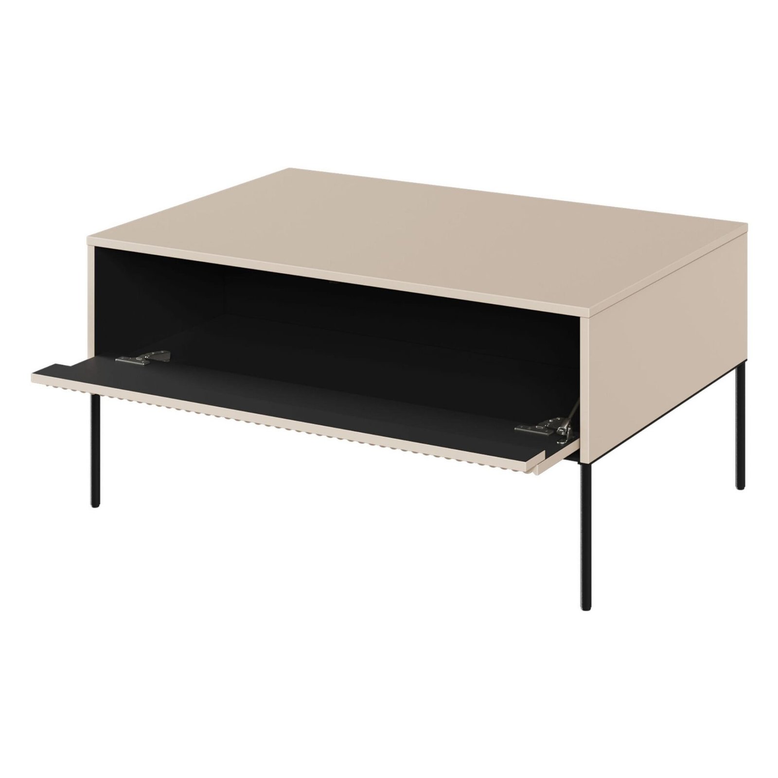 TREND 09 milled coffee table, beige / black legs - Image 5