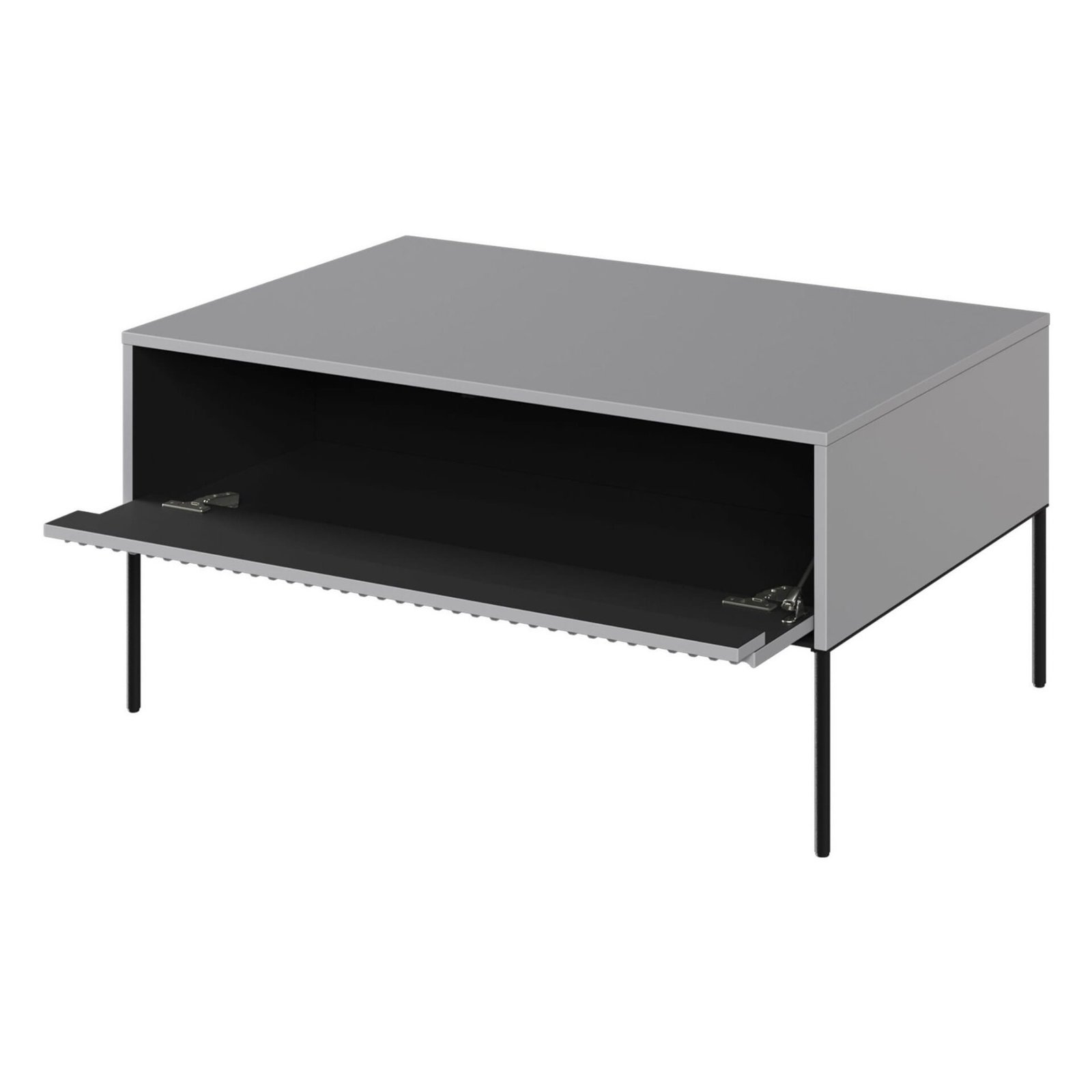 TREND 09 milled coffee table, gray/black legs - Image 4