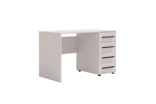 Maxione desk, 120 cm, beige, modern desk with drawers, versatile design, perfect for a teenager’s room or office