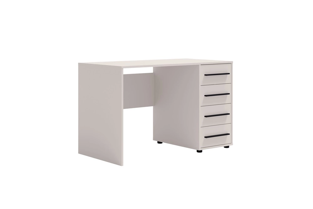 Maxione desk, 120 cm, beige, modern desk with drawers, versatile design, perfect for a teenager's room or office