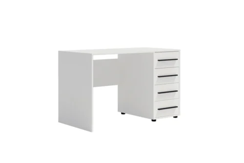 “Maxione” desk, 120 cm, white, modern, versatile design desk with drawers, perfect for a teenager’s room or office