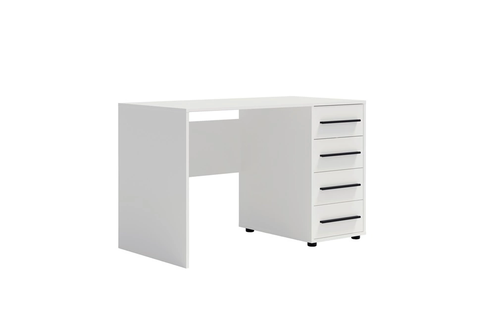 "Maxione" desk, 120 cm, white, modern, versatile design desk with drawers, perfect for a teenager's room or office