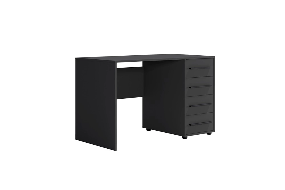 "Maxione" desk, 120 cm, black, modern, versatile design desk with drawers, perfect for a teenager's room or office