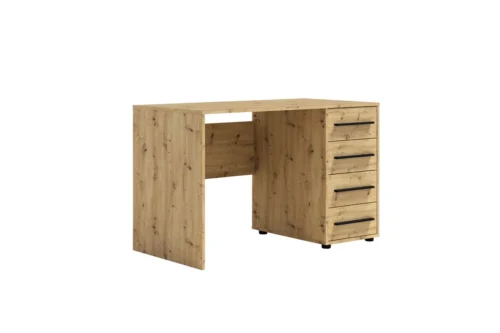 Maxione desk, 120 cm, artistic oak, modern desk with drawers, versatile design, perfect for a teenager’s room or office