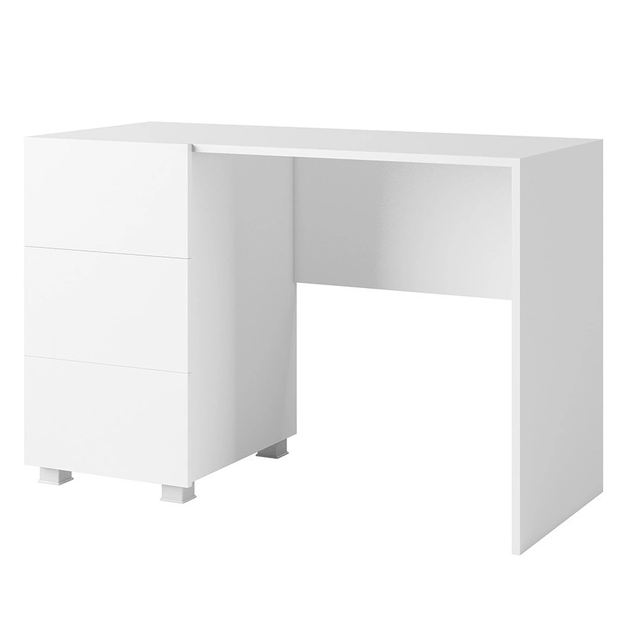 CALABRINI desk with drawers, 100 cm, white glossy, minimalist design, simple shapes, perfect for an office or a teenager's room