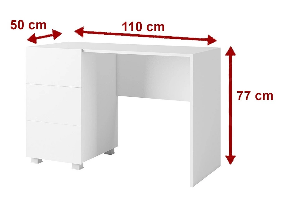 CALABRINI desk with drawers, 100 cm, golden oak color, minimalist design, simple shape, perfect for an office or a teenager's room - Image 2