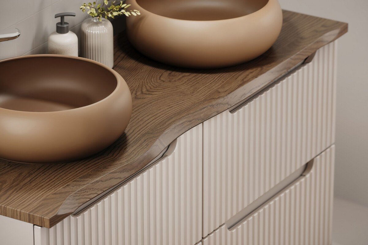 Bathroom countertop, 120 cm, oak color, Casella Nature - Image 6