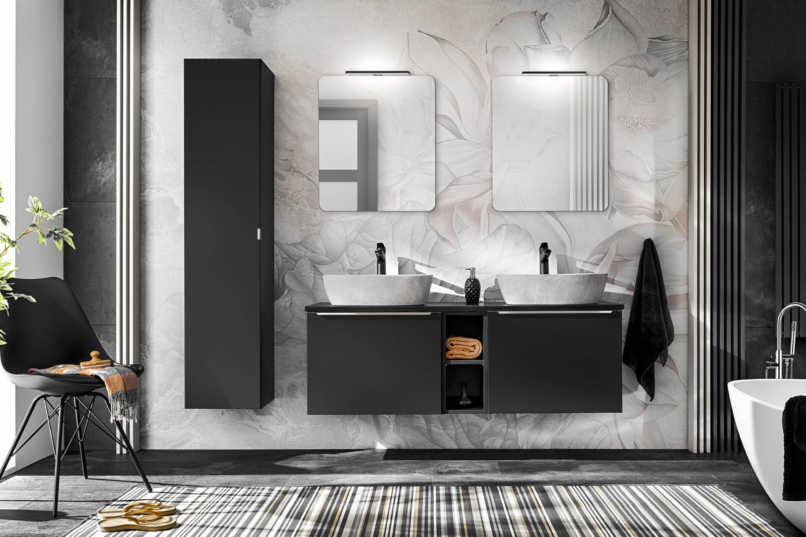 Bathroom countertop 180 cm SANTA FE BLACK - Image 4