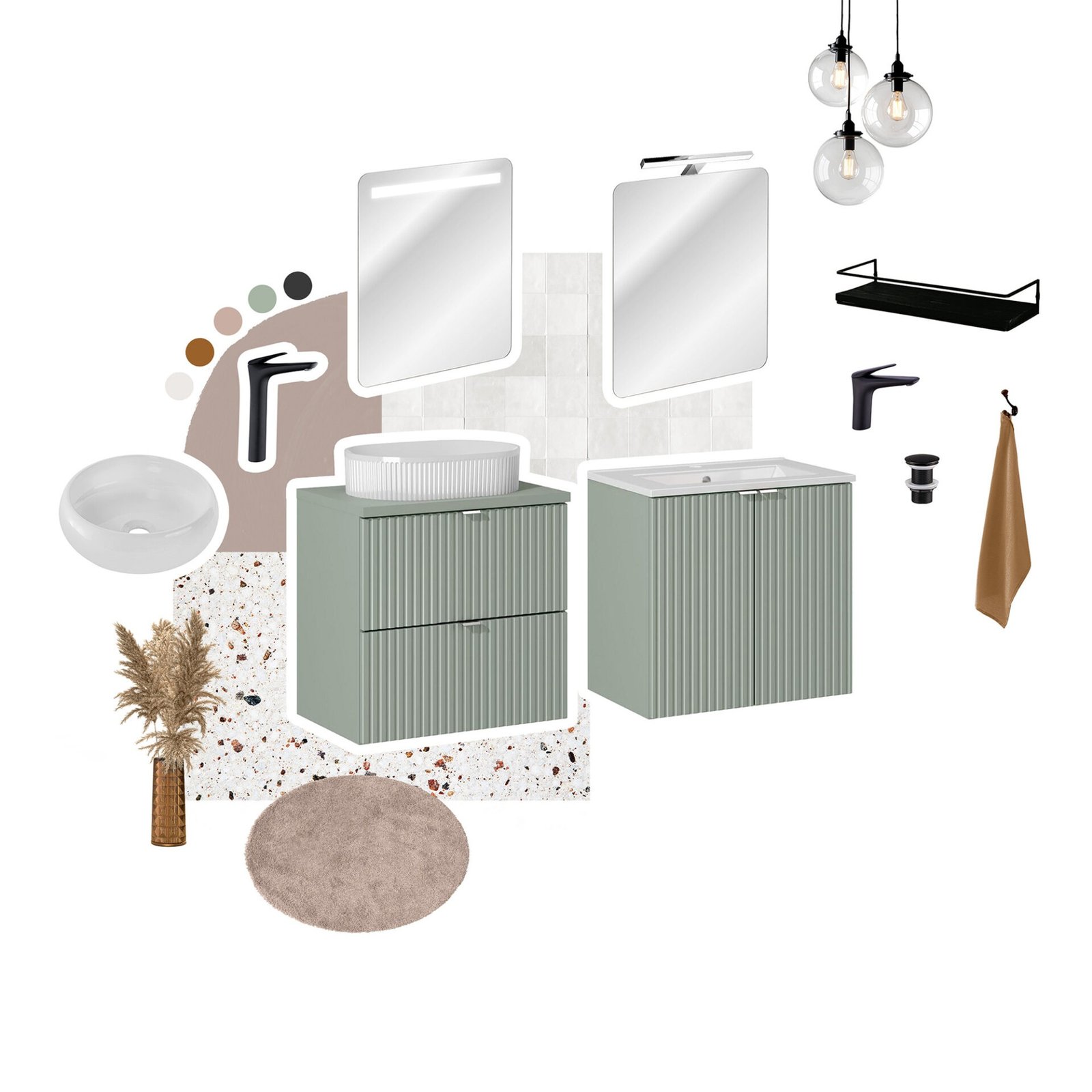 Bathroom countertop 80 cm LINE REED GREEN - Image 3