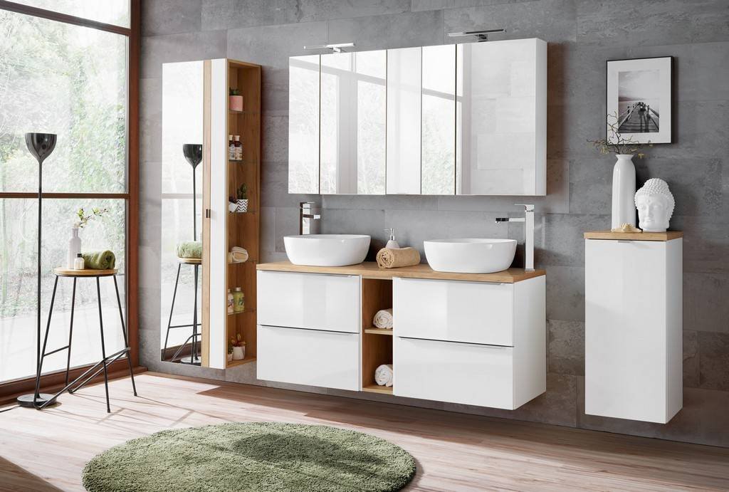 CAPRI WHITE 803 High column with mirror 45 cm - Image 4