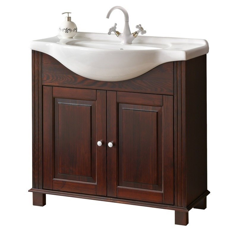 Wooden cabinet with washbasin 85 cm Retro - Image 3