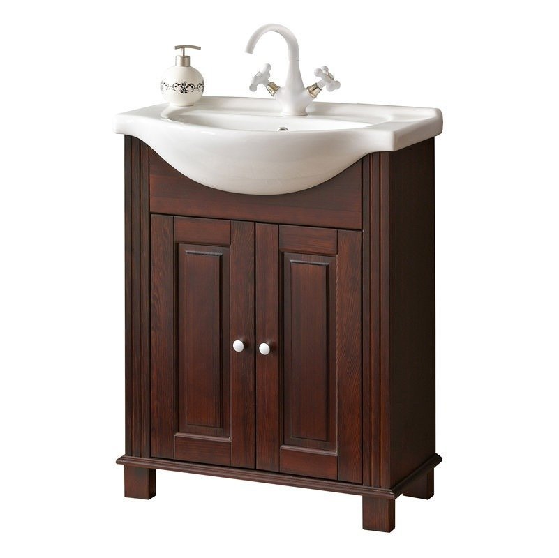 Wooden cabinet with washbasin 65 cm Retro