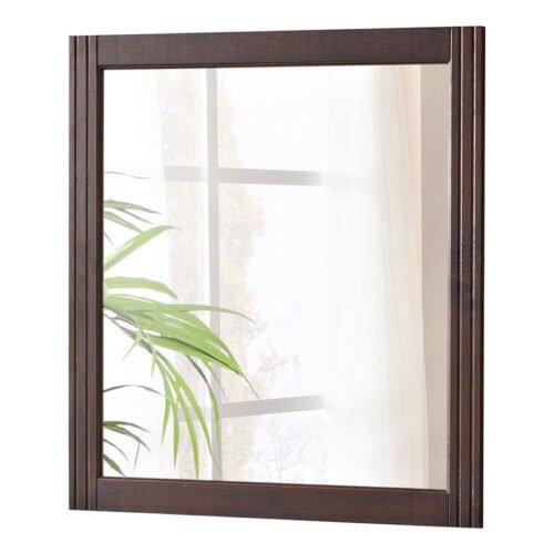 Classic mirror in a brown retro-style frame