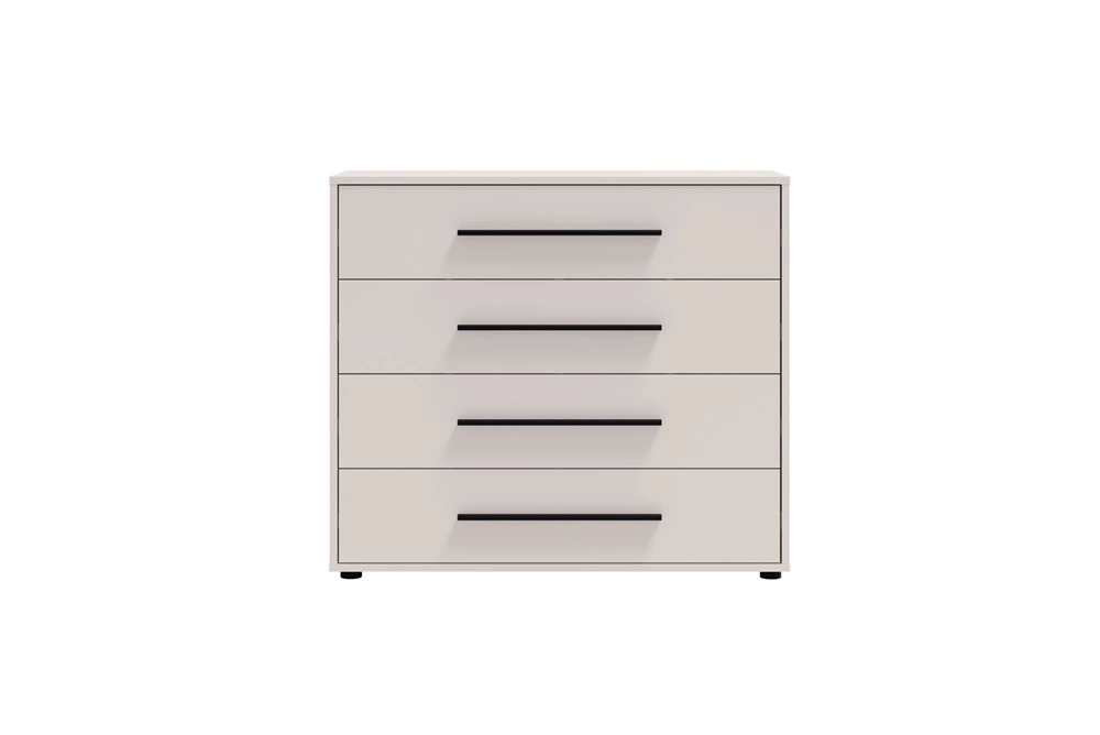"Maxione" chest of drawers, 99 cm, beige color, minimalist design, classic shape, perfect for a living room or lounge - Image 3