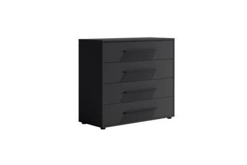 Maxione chest of drawers, 99 cm, black, minimalist design, classic shape, perfect for a living room or lounge