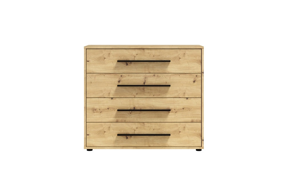 "Maxione" chest of drawers, 99 cm, artistic oak, minimalist design, classic shape, perfect for a living room or lounge - Image 3