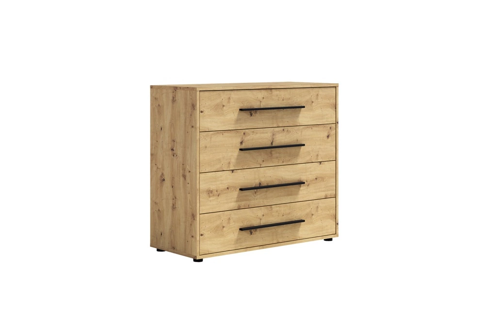 "Maxione" chest of drawers, 99 cm, artistic oak, minimalist design, classic shape, perfect for a living room or lounge
