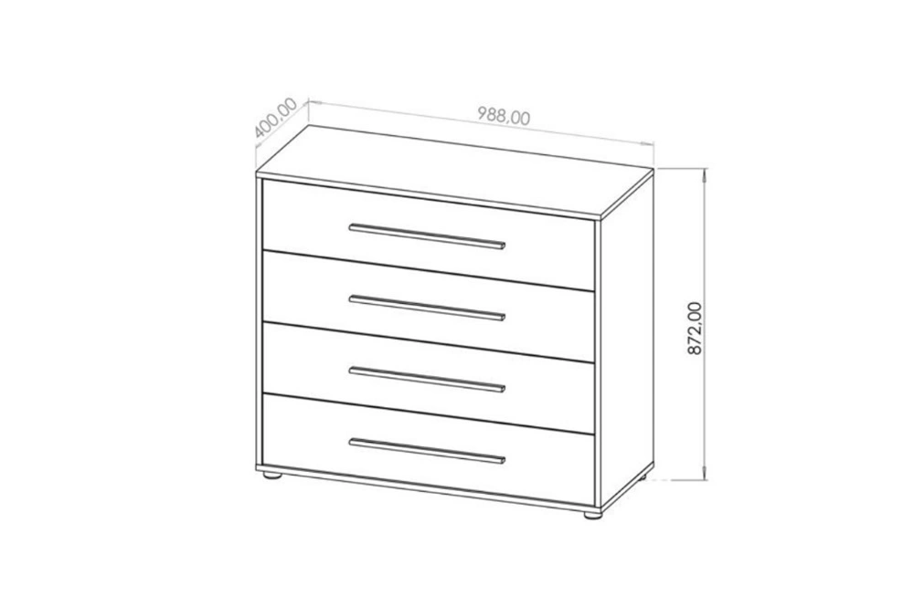 "Maxione" chest of drawers, 99 cm, artistic oak, minimalist design, classic shape, perfect for a living room or lounge - Image 2